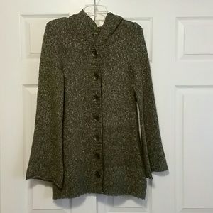 Prana hooded button down sweater